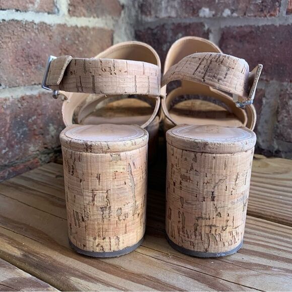 Schutz Shoes 9.5 Frankia Boho Cork Wedge Heel Open Toe Strappy Platform Sandals - Picture 4 of 10